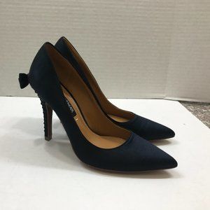 Kay Unger Satin & Rhinestone Studded Stiletto Pump